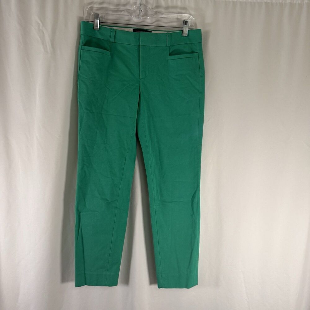 Banana Republic Sloan Fit Dress Pants Women's 2 Green Skinny Leg Flat Front